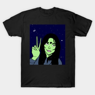 Alien chick peace out T-Shirt